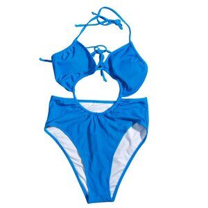 NWOT | Vibrant Royal Blue Front Cutout High-Cut One-Piece Swimsuit | Medium